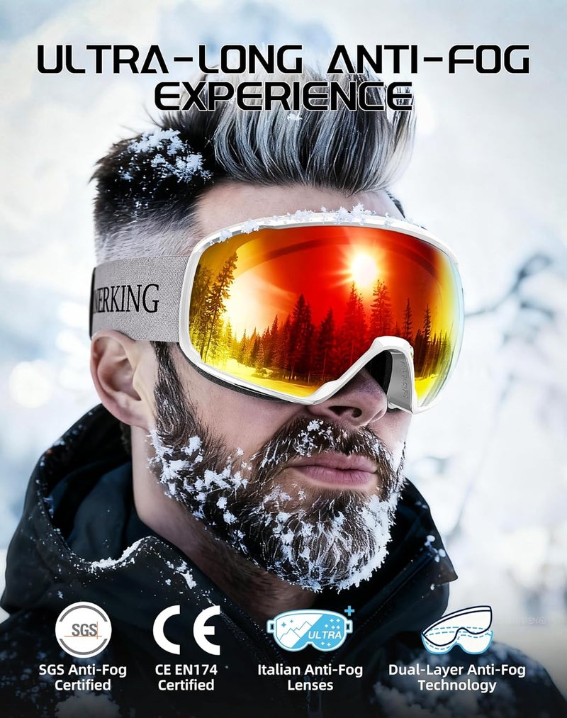 Innerking OTG Ski Goggles SGS Approved, Over Glasses Snow Snowboarding Winter Goggles Anti Fog for Adult, Youth, Men Women - Image 2